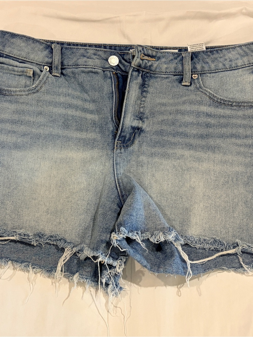Time and Tru Light Blue Distressed Cutoff Jean Shorts